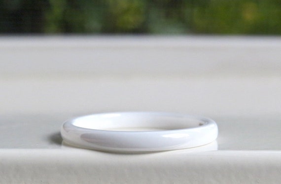 Simple White Ring Thin Ceramic Stacking Ring SIZES 4 5 6 7 8