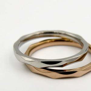 Simple SILVER Ring, ROSE GOLD Stacking Ring, Sizes 5, 6, 7, 8, 9, 2mm Stainless Steel Ring, Wavy Ring, Thumb Pinky Ring