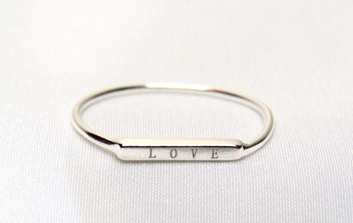 simple love ring, silver bar ring, silver love rings, delicate, SIZES 5, 6, 7, stainless steel rings, promise ring, friendship ring