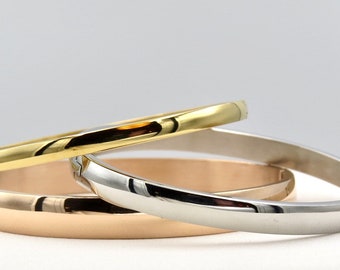 Plain stainless steel bracelet, gold, silver, rose gold, THREE SIZES, stainless steel bangles, hinged bracelets, gold, rose gold, silver