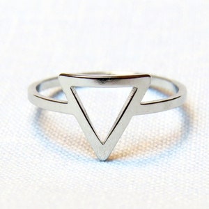 Simple Open Triangle Ring, Gold and Silver Rings, Delicate, SIZES 6, 7 ...