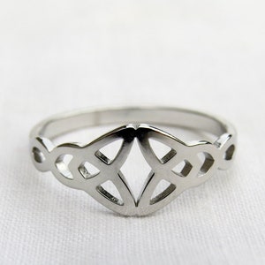 Wikinger Silber Ring, Nordischer Design Ring, Edelstahl Ring, Daumen Ring, Pinky Ring, Geometrischer Design Ring, Wikinger Ring, Größen 7, 8, 9, 10