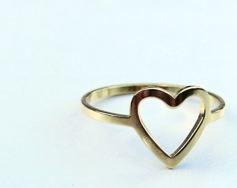 simple open heart ring, gold and silver rings, delicate, SIZES 6, 7, 8, 9 stainless steel rings, promise ring, friendship rings
