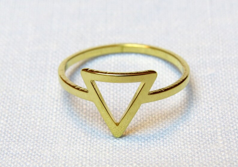 Simple Open Triangle Ring Gold and Silver Rings Delicate - Etsy
