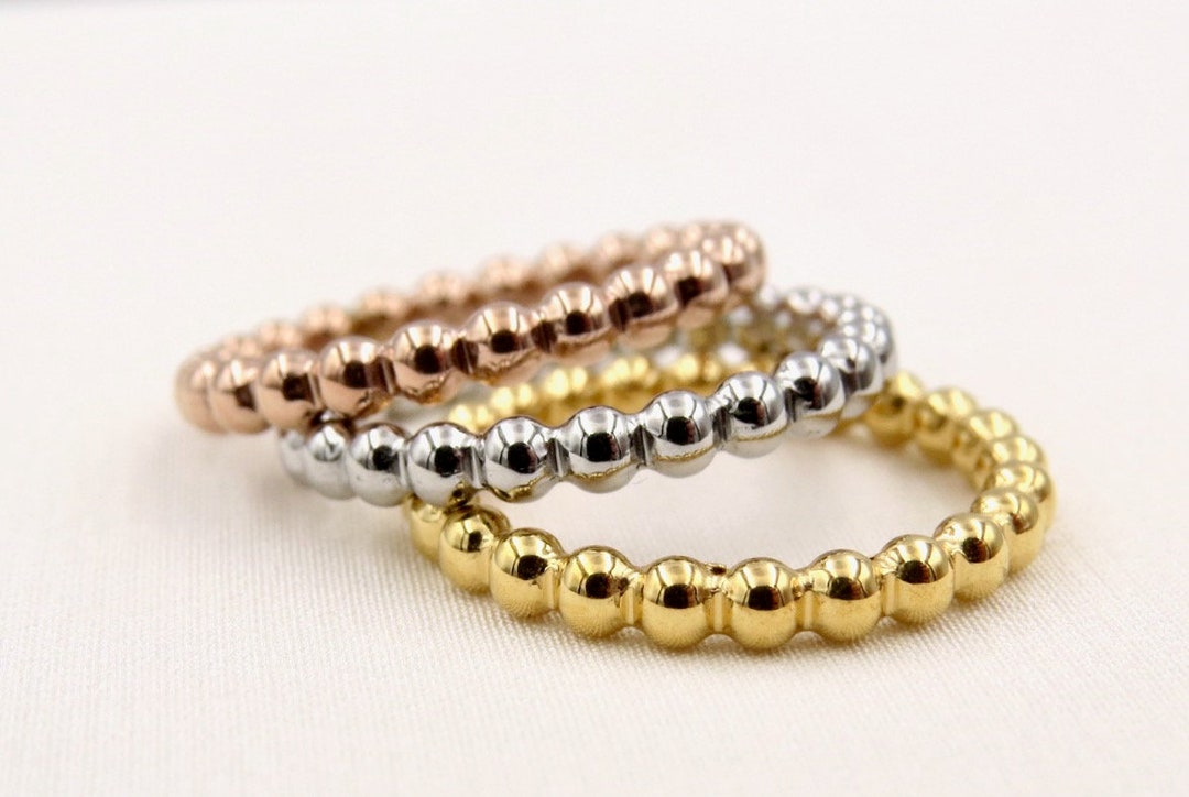 Ball Rings, Silver, Rose Gold, Gold, Stackable Rings, SIZES 6, 7, 8, 9 ...