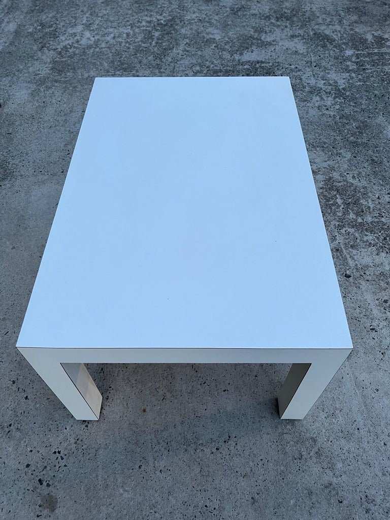 Mid-century Modern White Laminate Parsons Table - Etsy