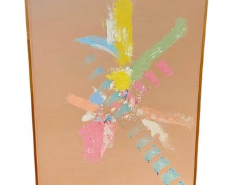 Large Signed Post Modern Abstract Expressionist Painting 1980's