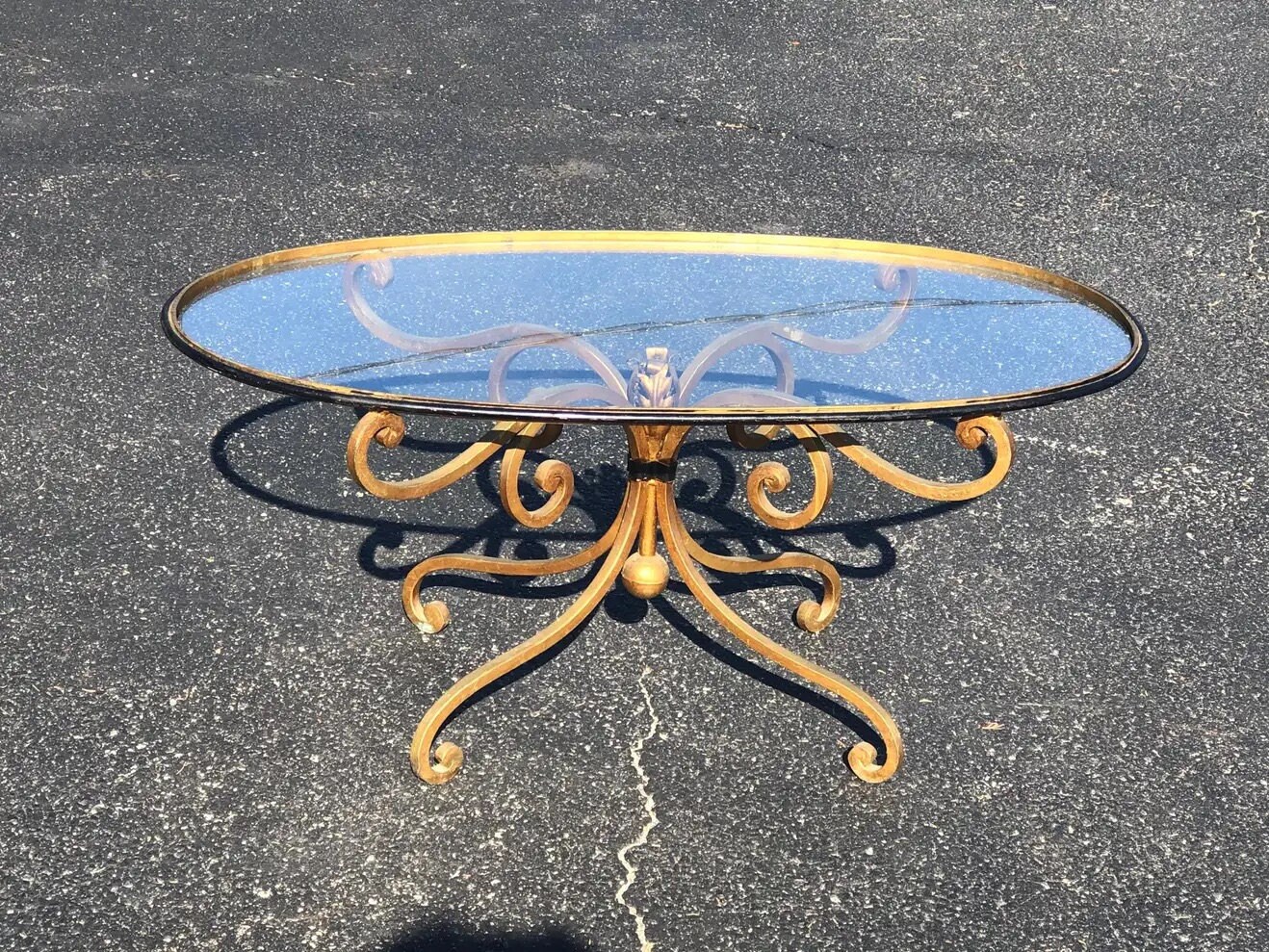 French Style Oval Iron Coffee Table | Etsy