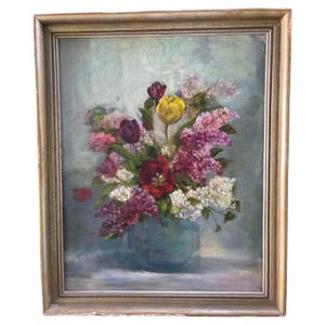 Large Floral Still Life Oil on Canvas