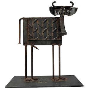 Vintage Bill Heise Metal Bull Sculpture