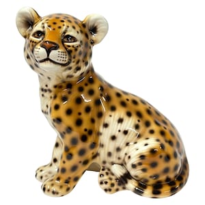1970&#39;s Italian Ceramic Baby Leopard