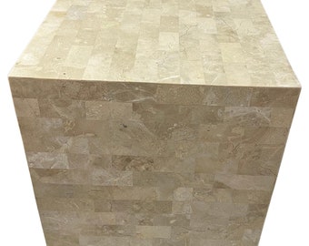 Maitland Smith Tessellated Stone Cube Table