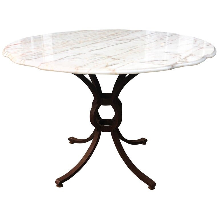SOLDFrench Style MarbleTop Iron Dining Table Etsy