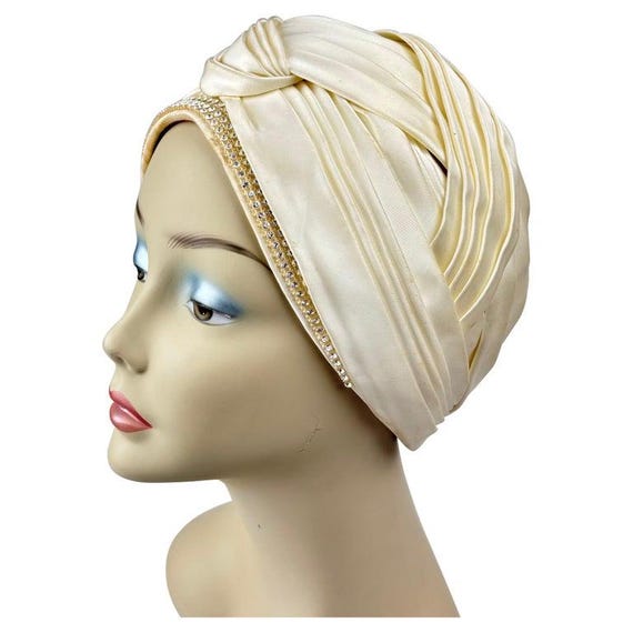 Christian Dior Chapeaux Silk Turban With Rhinestone Accents  display picture 1