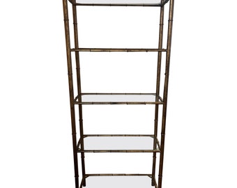 On Hold-Faux Bamboo Etagere with Acorn Finials