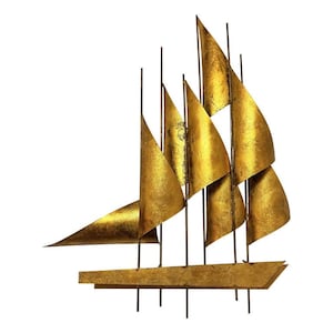 Large Mid Century Brutalist Sculpture of a Sailboat