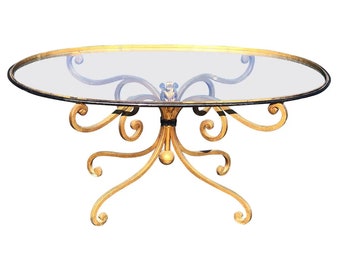 French Style Oval Iron Coffee Table