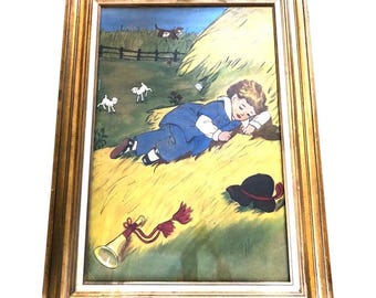 Little Boy Blue Painting on Canvas Cloth