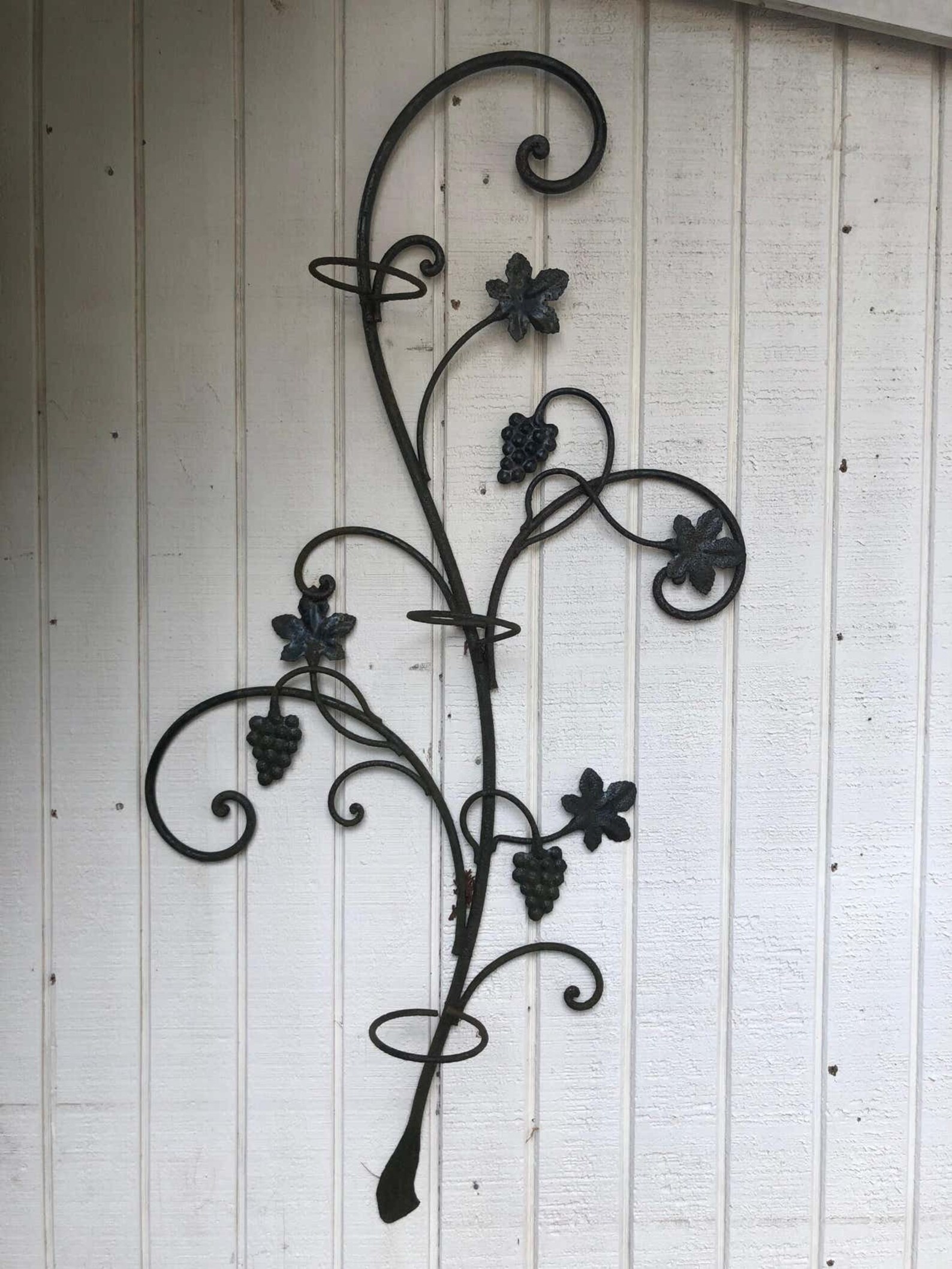 Wrought Iron Floral Garden Wall Decor - Etsy