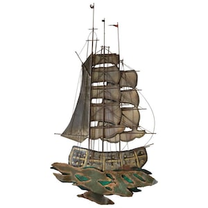 Brutalist Mid Century Ship Wall Sculpture-Free shipping