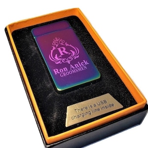 1 USB Lighter plasma double arc technology, Personalized rechargeable lighter, Engraved Wedding, Outdoorsman & suvival gift, Best Man gifts