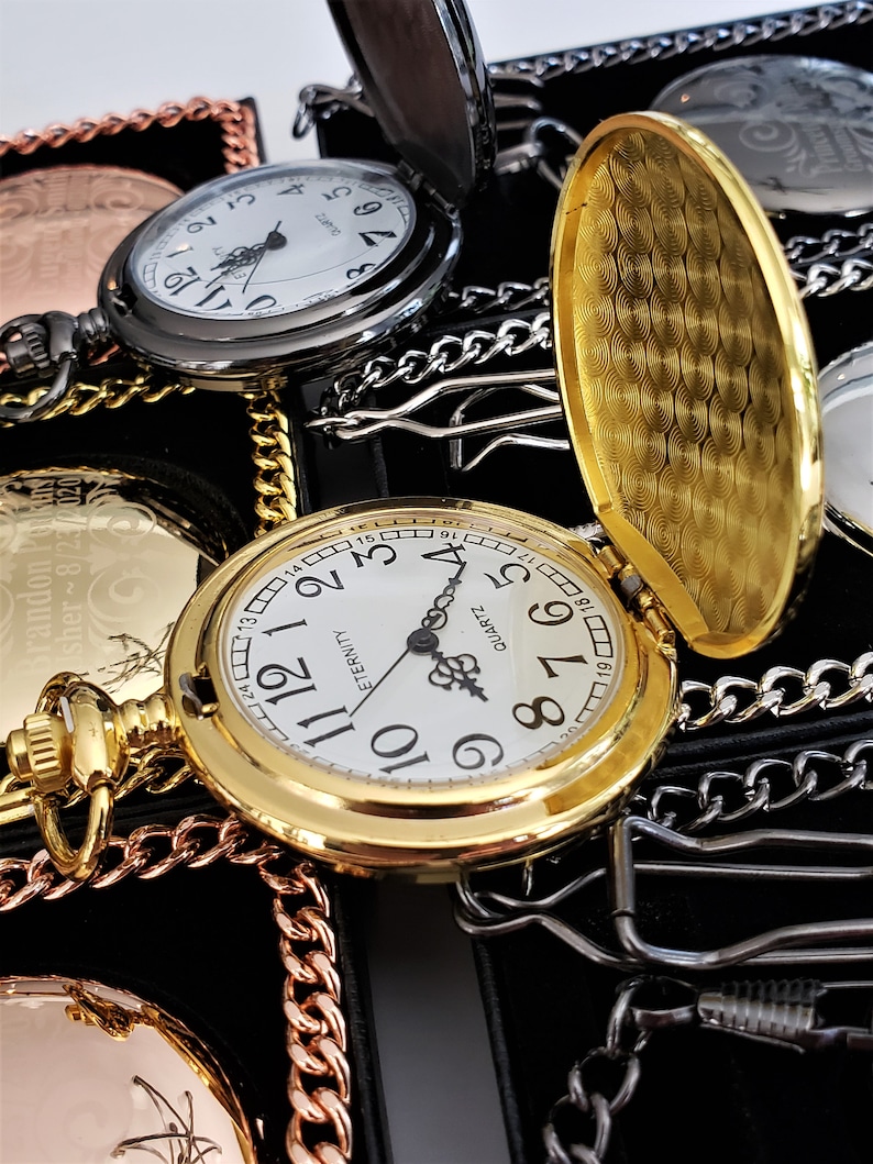 9 Custom Pocket Watches Personalized Pocket Watch Set of 9 Etsy