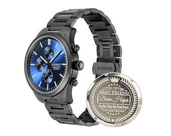 ETERNITY CHRONOMETRIC NAVIGATOR™ Personalized Luxury Men&#39;s watch. Engraved back cover, Comes with gift box & adjustment tool. Wedding gifts
