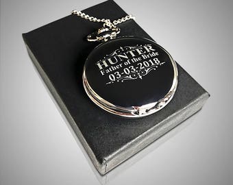 Personalized pocket watch - Silver engraved pocket watch Groomsman gift - Best Man gift - Usher gift - Officiant gift - Wedding gift