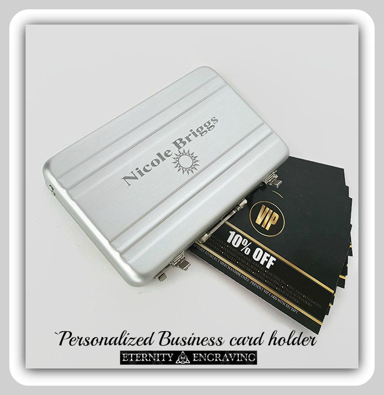 personalized business card holder mini briefcase engraved business card case personalized gift for him aluminum custom engraved case - Personalized Business Card Case personalized business card holder mini briefcase engraved business card case personalized gift for him aluminum custom engraved case - Personalized Business Card Case