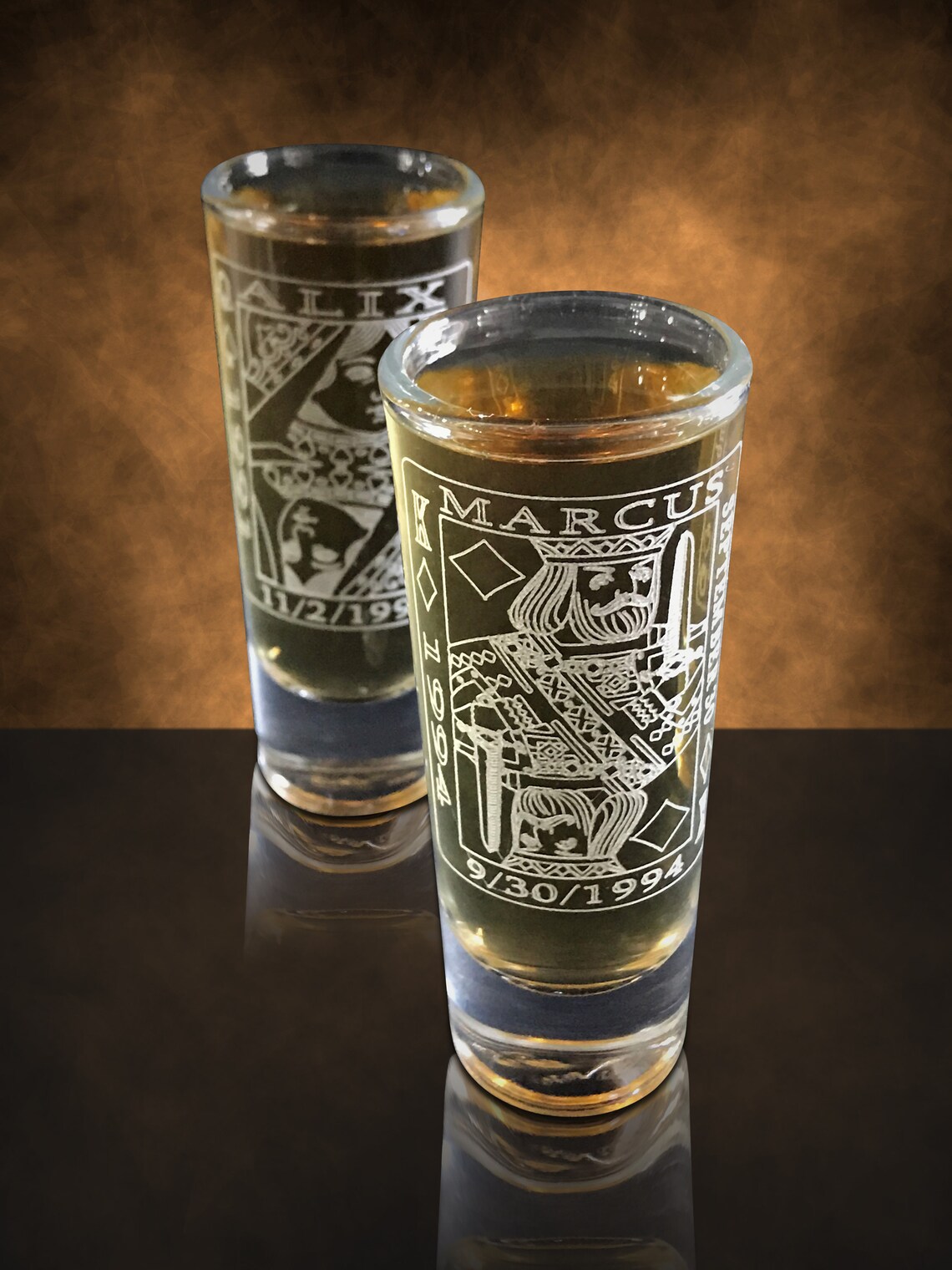 5 Wedding Engraved shot glasses set of 5 Personalized Etsy