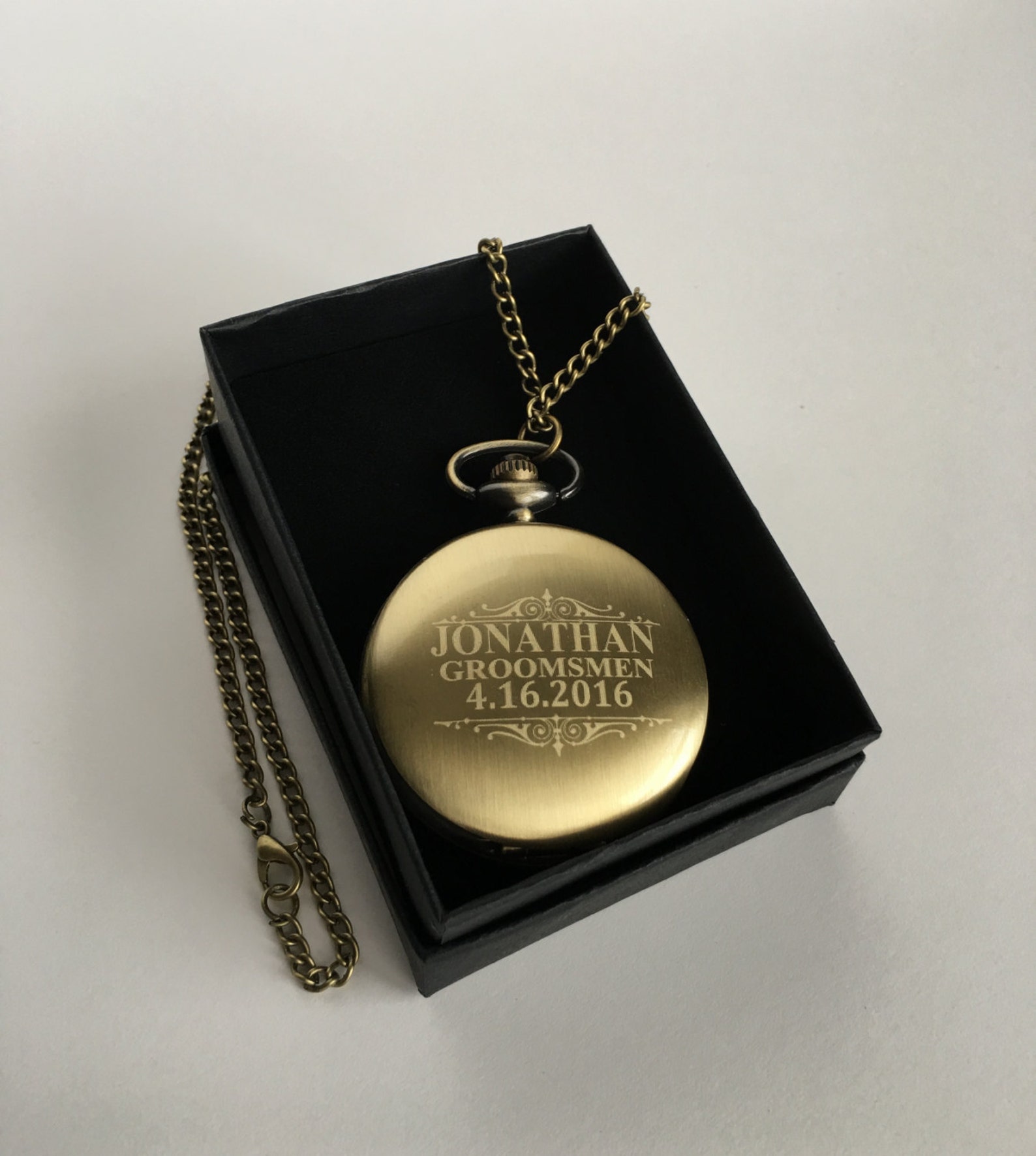 Personalized Pocket Watch Silver Laser Engraved Pocket Watch Silver