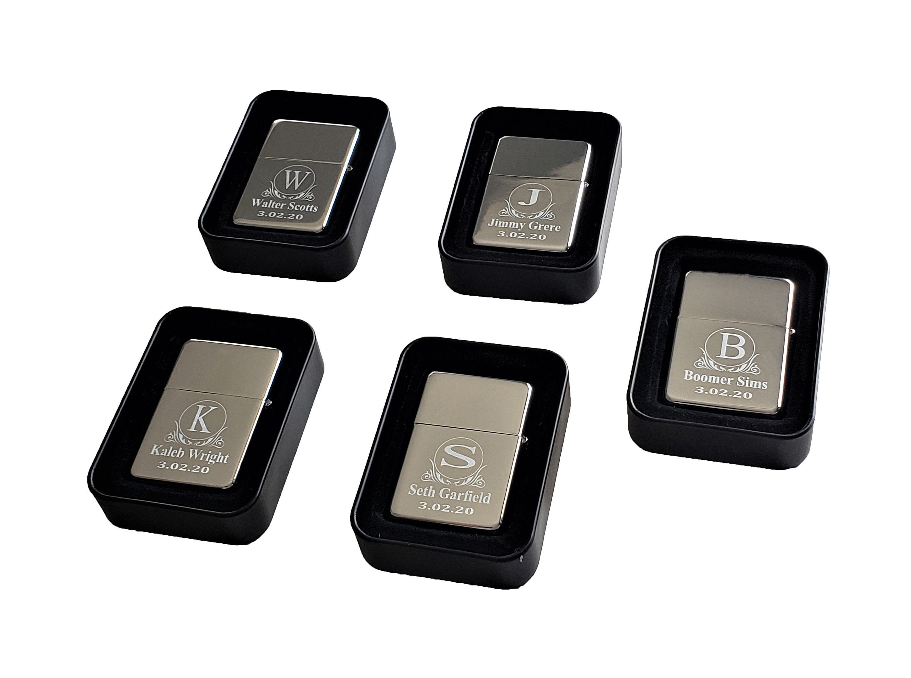 5 Personalized engraved lighters Boxed set of 5 custom made Etsy