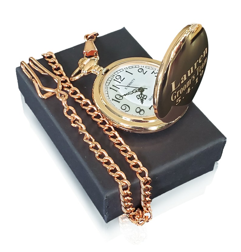 6 Pocket Watch Set Groomsmen Gifts Engraved Personalized Etsy