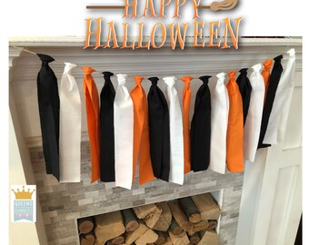 Halloween Garland, Halloween Fabric Garland, Halloween Party Decor, Halloween Banner