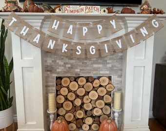 Happy Thanksgiving Banner, Thanksgiving Banner, Fall Banner, Holiday gifts, Holiday Banner, Thanksgiving decor, Harvest banner