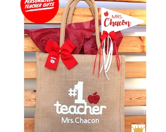 Teacher Gifts, #1 Teacher Bag, Teacher Appreciation Gift, Teacher gift, Teacher tote bag, Back to school gift, Tote bag
