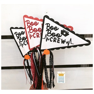 Boo Boo Crew, Boo Boo Crew Flag, Halloween Mini Flag, Halloween Flag, Halloween Decor