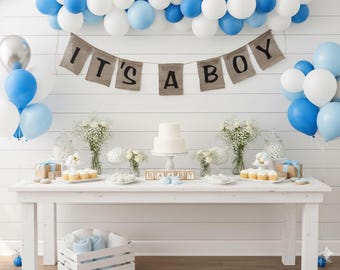 Baby Shower Banner, Its A Boy Burlap Banner, It's A Boy banner, Gender Reveal Banner, Baby Shower Gift, Baby Shower Burlap Banner