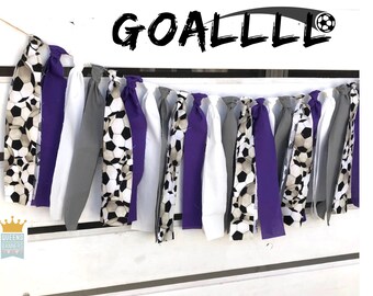 Soccer fabric garland, Tailgate decor, Soccer Tailgate decor, Soccer Birthday, Soccer Party, Soccer Garland, Tailgate, Tailgate Party