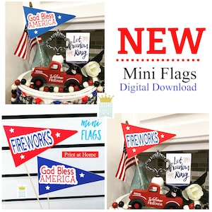4th of July pennant flag, Patriotic Mini Flag, Patriotic Mini Flag, Patriotic Mini Flag, Digital Download 4th of July Mini Flag
