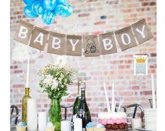 Baby Boy Banner, Its A Boy Banner, It's A Boy banner, Gender Reveal Banner, Baby Shower Gift, Baby Shower Burlap Banner