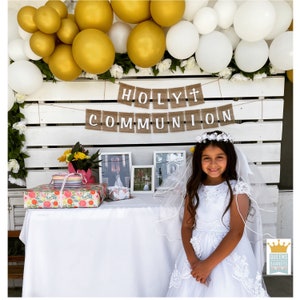 Holy Communion Banner, First Communion Banner, Baptism Banner, First Reconciliation Banner. First Communion Decor, Baptism Party