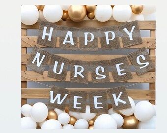 Gold Glitter Banner ‚Happy Nurses Week‘ – Dankes-Deko Für Pflegekräfte