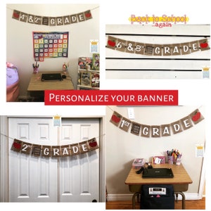 School Banner, Homeschool banner, Teacher banner, Homeschool decor, Classroom banner, First grade banner, Classroom decor, Homeschool