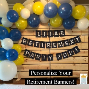 Retirement Banner, Retirement Party, Retirement Party decorations, Retirement gifts