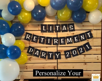 Retirement Banner, Retirement Party, Retirement Party decorations, Retirement gifts