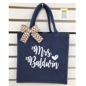 Bride Tote, Mrs Tote, Teacher Tote, Bride to be gift, BrideTote, Bridal Shower gift, Bridal Party Gifts, Personalized Tote