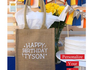 Birthday tote, Party tote, Favor Bags, Party bags, Thank you totes, Personalized Birthday bag, Personalized gift bag