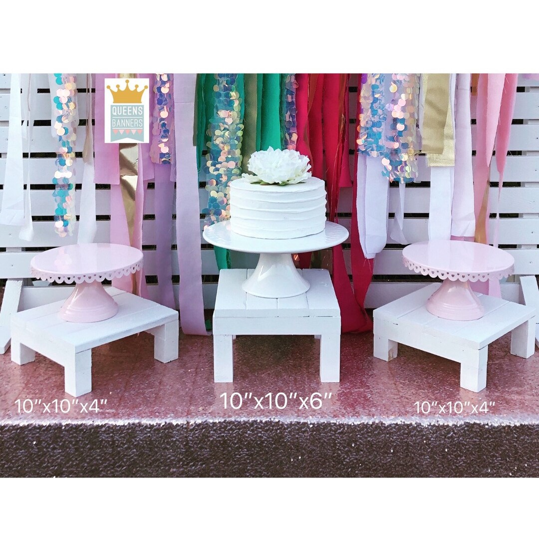 Wood Cake Stands, White Wood Riser, Rustic Riser, Rustic Party, Wood ...