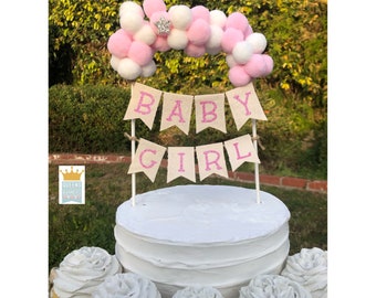 Décoration de gâteau pour bébé fille, c'est une fille de gâteau, décoration de shower de bébé, bannière de bébé, décoration de gâteau de baby shower, décoration de baby shower, gâteau de baby shower